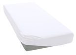Spannbettlaken ELEGANTE "Uni Zwirn-Jersey", weiß, 1 Stk., Mako-Jersey, 140-160x190-220 28cm, Mako-Jersey, Obermaterial: 97% Baumwolle, 3% Elasthan, Bettlaken, Spannbettlaken, aus hochwertigem Garn