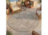 Outdoorteppich AYYILDIZ TEPPICHE "DESERT 1302 , auch als Läufer und Rund erhältlich", beige, H:5mm Ø:160cm, Polypropylen, Teppiche, Outdoorteppich, In und Outdoor, pflegeleicht, Wohnzimmer, Aussenbereich