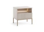Graingold Nachtschrank, Kaschmir, Metall, 1 Fächer, 1 Schubladen, Rechteckig,Rechteckig, 54x56x39 cm, Schlafzimmer, Nachttische