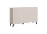 P & B Sideboard, Beige, Kaschmir, Kunststoff, 3 Fächer, 120x76x39 cm, Fsc, stehend, Wohnzimmer, Kommoden & Sideboards, Sideboards