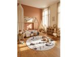 Kinderteppich Waldabenteuer mit Tieren Creme 200x200 cm Waschbar