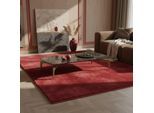 Kurzflorteppich Waschbar NECKAR, einfarbig, aus Polyester, Rot, 160 x 230 cm