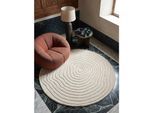 Teppich Kurzflor Creme 200x200 cm - CETINA Kadima Design