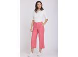 Wijd Been Cargo Capri Broek In Stretch Linnen
