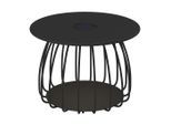 Ambia Garden Loungetisch, Schwarz, Metall, rund, Rundrohr, Gittergestell, 60x39x60 cm, Loungemöbel, Loungetische