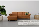 Ecksofa SIT & MORE "Maggiore L-Form", braun (cognac), B:258cm H:88cm T:173cm, 100% Polyester, Sofas, Ecksofa, wahlweise mit Kopfteilverstellung, Schlaffunktion und Bettkasten
