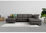 Wohnlandschaft SIT & MORE "Maggiore U-Form", grau (anthrazit), B:312cm T:224cm, 100% Polyester, Sofas, Wohnlandschaft, wahlweise mit Kopfteilverstellung, Schlaffunktion und Stauraum