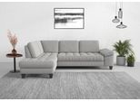 Ecksofa SIT & MORE "Westham L-Form", silber, B:261cm H:88cm T:179cm, 90% Polyester 10%Polyamid, Sofas, Ecksofa, mit Ottomane, mit oder ohne Schlaffunktion, Bettkasten, Verstellung