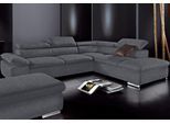 Ecksofa SIT & MORE "Alcudia L-Form, B: 272 cm, Arm- und Kopfteilverstellung, Eckcouch", grau (dunkelgrau), B:272cm H:73cm T:226cm, 100% Polyester, Sofas, Ecksofa, mit Schlaffunktion, Komfortsitz