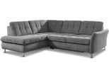 Ecksofa DIE PLANBAR "MP-IN20016 L-Form mit Federkern-Polsterung", grau, B:242cm H:87cm T:116cm, 100% Polyester, Sofas, Ecksofa, wahlweise mit Kopfstützen und Schlaffunktion, mit Federkern-Polsterung
