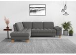 Ecksofa SIT & MORE "Westham L-Form", grau, B:261cm H:88cm T:179cm, 90% Polyester 10%Polyamid, Sofas, Ecksofa, mit Ottomane, mit oder ohne Schlaffunktion, Bettkasten, Verstellung