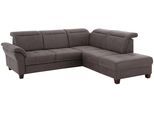 Ecksofa OTTO HOME "Solvei L-Form", grau (anthrazit), B:260cm H:104cm T:235cm, Luxus-Microfaser Lederoptik (100% Polyester);Struktur (100% Polyester);Luxus-Microfaser ALTARA NUBUCK (100% Polyester), Sofas, Ecksofa, wahlweise auch mit Kopfteilverstellung und Schlaffunktion, Federkern