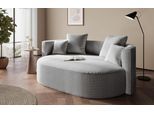 2,5-Sitzer "ISALIE Cord, rundes Loungesofa, mit Kissen, perfekt gepolstert", grau (hellgrau), B:200cm H:98cm T:145cm, LEGER HOME BY LENA GERCKE, Sofas, 2 5-Sitzer, moderne Stoffe, mit 4 Zierkissen, extra große Sitzfläche