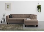 Ecksofa SIT & MORE "Belluci L-Form", grau (taupe), B:249cm H:85cm T:195cm, Sofas, Ecksofa, inklusive Federkern, wahlweise mit Schlaffunktion und Bettkasten