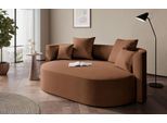2,5-Sitzer "ISALIE Samtoptik, rundes Loungesofa, mit Kissen, perfekt gepolstert", braun (rostfarben), B:200cm H:98cm T:145cm, LEGER HOME BY LENA GERCKE, Sofas, 2 5-Sitzer, moderne Stoffe, mit 4 Zierkissen, extra große Sitzfläche