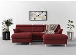 Ecksofa SIT & MORE "Marano L-Form", rot (bordeaux), B:257cm T:166cm, 100% Polyester, Sofas, Ecksofa, inklusive Kopfteilverstellung, optional Schlaffunktion & Bettkasten