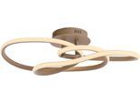 PAUL NEUHAUS LED Deckenleuchte "TWIST", braun (silberfarben), 1, H: 24cm, 1 Stk., Leuchten, Stufenlos dimmbar über Lichtschalter, Memoryfunktion, LED Deckenleuchte