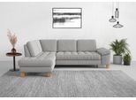 Ecksofa SIT & MORE "Westham L-Form", silber, B:261cm H:88cm T:179cm, 90% Polyester 10%Polyamid, Sofas, Ecksofa, mit Ottomane, mit oder ohne Schlaffunktion, Bettkasten, Verstellung