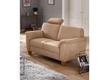 2-Sitzer OTTO HOME "Texel", braun, B:156cm H:87cm T:88cm, Struktur ( 100% Polyester);Struktur fein ( 100% Polyester);Luxus-Microfaser ALTARA NUBUCK (100% Polyester), Sofas, 2-Sitzer, mit Federkern und Kontrastnaht, Füße Buche eichefarben