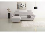 Ecksofa OTTO HOME "Westerland L-Form", silber, B:252cm H:90cm T:162cm, 98% Polyester 2% Polyamid, Sofas, Ecksofa, Federkern-Polsterung, wahlweise mit Schlaffunktion, Bettkasten
