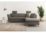 Ecksofa HOME AFFAIRE "Trelleborg L-Form", braun (schlamm), B:252cm H:86cm T:213cm, 100% Polyester, Sofas, Ecksofa, Federkern-Polsterung, wahlweise mit Schlaffunktion und Stauraum