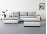 Ecksofa HOME AFFAIRE "Win L-Form, B: 285 cm - OTTO. Verlässliche Qualität.", grau (hellgrau), B:285cm H:85cm T:176cm, 100% Polyester, Sofas, Ecksofa, 2 Zierkissen, optional Schlaffunktion & Bettkasten