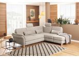 Ecksofa HOME AFFAIRE "Palace L-Form", beige (natur), B:259cm H:89cm T:225cm, Struktur fein (100% Polyester);Struktur (100% Polyester);Luxus-Microfaser Lederoptik (100% Polyester), Sofas, Ecksofa, incl. Sitztiefenverstellung, wahlweise mit Schlaffunktion und Stauraum