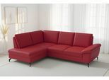 Ecksofa SIT & MORE "Chelsea Leder L-Form, B:249 cm, inkl. Armteil- & Sitztiefenverstellung", feuerrot, B:249cm H:89cm T:190cm, Sofas, Ecksofa, optional mit Schlaffunktion und Bettkasten