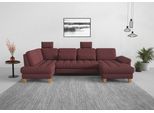Wohnlandschaft SIT & MORE "Westham U-Form", lila (chianti), B:338cm H:88cm T:172cm, 90% Polyester 10%Polyamid, Sofas, Wohnlandschaft, wahlweise mit Schlaffunktion, Bettkasten, Sitztiefenverstellung
