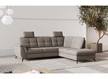Ecksofa SIT & MORE "Zora", braun (schlamm), B:244cm H:92cm T:212cm, 100% Polyester, Sofas, Ecksofa, wahlweise mit Schlaffunktion und Bettkasten