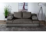 Schlafsofa COLLECTION AB "Chicago, B: 200 cm, Liegefl. 146x200 cm", grau (anthrazit), B:200cm T:95cm, 100%Polyester, Sofas, Schlafsofa, Schlaffunktion, Bettkasten & 2 Armlehnenkissen, Federkern