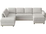 Wohnlandschaft SIT & MORE "Cordoba", ivory, B:305cm H:85cm T:212cm, 100% Polyester, Sofas, Wohnlandschaft, wahlweise mit Schlaffunktion und Bettkasten oder Stauraum