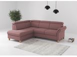Ecksofa OTTO HOME "Glendale, L-Form", rosa (aubergine), B:247cm H:84cm T:193cm, 100% Polyester, Sofas, Ecksofa, inkl. Kopfteilverstellung, wahlweise mit Vorziehsitz und Bettkasten