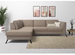 Ecksofa SIT & MORE "Olsen L-Form", grau (taupe), B:248cm H:88cm T:201cm, 98% Polyester 2%Polyamid, Sofas, Ecksofa, inklusive Sitztiefenverstellung, optional Schlaffunktion, 15cm hoch