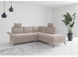 Ecksofa OTTO HOME "Rochelle", grau (elefant), B:240cm H:93cm T:216cm, 100% Polyester, Sofas, Ecksofa, wahlweise mit Schlaffunktion, Bettkasten und Armteilverstellung