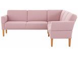 Eckbank OTTO HOME "Fehmarn", rosa (flamingo), B:255cm H:98cm T:210cm, Strukturstoff (Zusammensetzung: 100% Polyester), Sitzbänke, Eckbank, wahlweise langer Schenkel links oder rechts