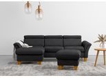 Ecksofa OTTO HOME "Lindgren L-Form", grau (anthrazit), B:258cm H:84cm T:169cm, 100% Polyester, Sofas, Ecksofa, wahlweise mit Bett mit klappbaren Rollen, Kasten und Kopfverstellung