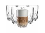 Latte-Macchiato-Glas LEONARDO "Latte Macchiato Gläser (2) Gocce 390 ml 6er Set transparent", bunt (transparent), 6 tlg., Glas, Trinkgefäße, Latte-Macchiato-Glas