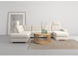 Wohnlandschaft SIT & MORE "Quincy U-Form", beige (creme), B:312cm H:82cm T:213cm, Sofas, Wohnlandschaft, wahlweise mit Schlaffunktion und Bettkasten