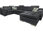 Wohnlandschaft SIT & MORE "Top Andiamo U-Form", schwarz, B:336cm H:93cm T:193cm, Kunstleder SOFTLUX;Struktur ( 100% Polyester), Sofas, Wohnlandschaft, mit Kopfteilverstellung, wahlweise mit Schlaffunktion