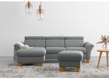 Ecksofa OTTO HOME "Lindgren L-Form", grau, B:258cm H:84cm T:169cm, 100% Polyester, Sofas, Ecksofa, wahlweise mit Bett mit klappbaren Rollen, Kasten und Kopfverstellung