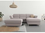 Ecksofa SIT & MORE "Apulia L-Form", beige (sand), B:250cm H:78cm T:185cm, Webstoff (100% Polyester);Struktur weich (90% Polyester, 10% Polyamid);Luxus-Microfaser Euphoria (100% Polyester);Samtoptik (100% Polyester), Sofas, Ecksofa, wahlweise Schlaffunktion, Bettkasten und Kopf- und Armteilverstellung