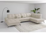 Wohnlandschaft SIT & MORE "Amica, U-Form, inkl. Sitztiefenverstellung und Armteilverstellung", beige (creme), B:357cm H:90cm T:231cm, 95% Polyester, 5% Polyamid, Sofas, Wohnlandschaft, wahlweise mit Kopfteilverstellung, Schlaffunktion und Bettkasten