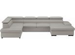 Wohnlandschaft SIT & MORE "Alcudia U-Form", grau (light grau), B:349cm H:73cm T:226cm, Sofas, Wohnlandschaft, wahlweise mit Schlaffunktion
