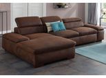 Ecksofa OTTO HOME "Alberto L-Form", braun (dunkelbraun), B:286cm H:73cm T:174cm, 100% Polyester;Luxus-Microfaser ALTARA NUBUCK (100% Polyester);Luxus-Microfaser weich (90% Polyester, 10% Polyamid);Microfaser Antiklederoptik, Sofas, Ecksofa, mit Kopfteilverstellung, wahlweise mit Schlaffunktion