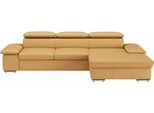 Ecksofa SIT & MORE "Valantine L-Form, B: 286 cm", gelb (curry), B:286cm H:73cm T:174cm, Sofas, Ecksofa, mit Arm- & Kopfteilverstellung, optional mit Schlaffunktion