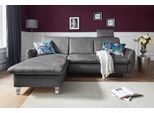 Ecksofa SIT & MORE "Daytona L-Form", grau (steel), B:245cm H:93cm T:164cm, Sofas, Ecksofa, mit Federkern, einer Kopfstütze und wahlweise mit Schlaffunktion