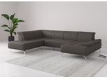 Wohnlandschaft OTTO HOME "Caluna", grau (antrazit), B:334cm H:81cm T:235cm, Sofas, Wohnlandschaft, Inkl.Sitztiefenverstellung, wahlweise mit Kopf- und Armteilverstellung