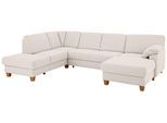 Wohnlandschaft HOME AFFAIRE "Belfort U-Form", beige (linen), B:314cm H:88cm T:91cm, Luxus-Microfaser Vintageoptik(100% Polyester);Struktur fein ( 100% Polyester);Luxus-Microfaser ALTARA NUBUCK (100% Polyester), Sofas, Wohnlandschaft, mit Federkern, wahlweise mit Schlaffunktion und Stauraum