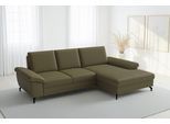 Ecksofa SIT & MORE "Chelsea L-Form, B: 264 cm, Leder, inkl. Sitztiefen-&Armteilverstellung", olive, B:264cm H:89cm T:174cm, Sofas, Ecksofa, optional mit Schlaffunktion und Bettkasten